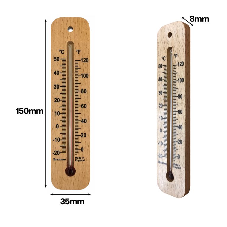 Brannan Wooden Spirit Wall Thermometer