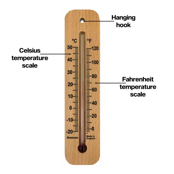 Brannan Wooden Spirit Wall Thermometer