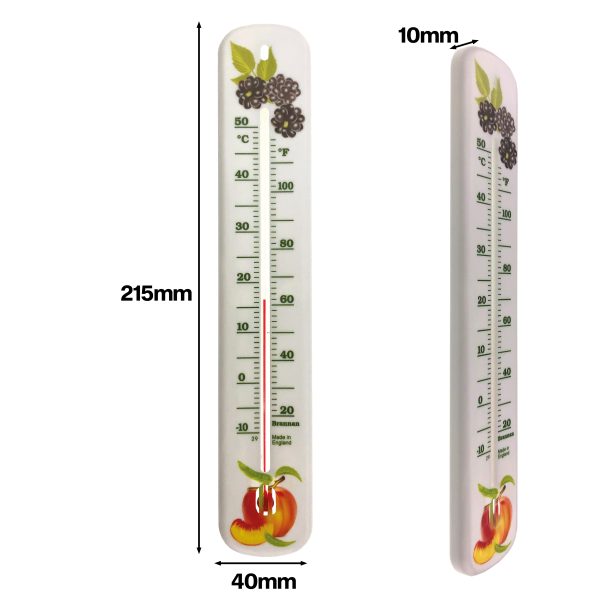Brannan White Wall Thermometer with Fruit Design