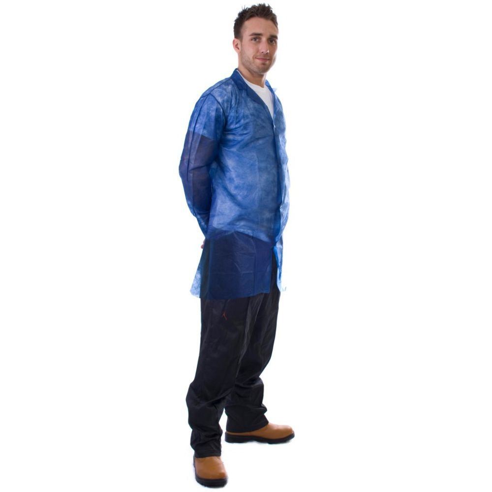 Supertouch Non-Woven Coat with Popper Fastening - Blue