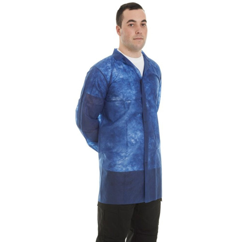 Supertouch Non-Woven Coat with Velcro Fastening - Blue