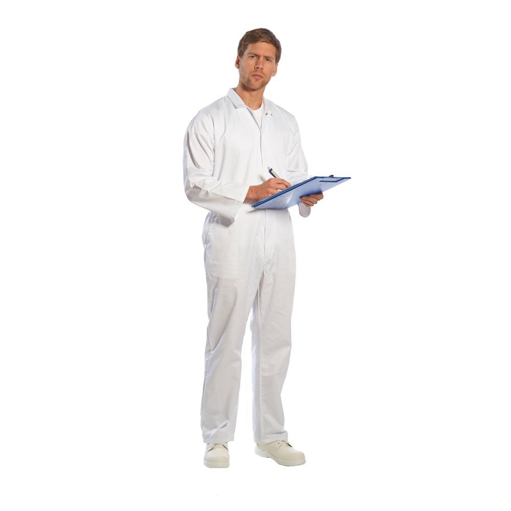 Embroidered Food Coverall - White