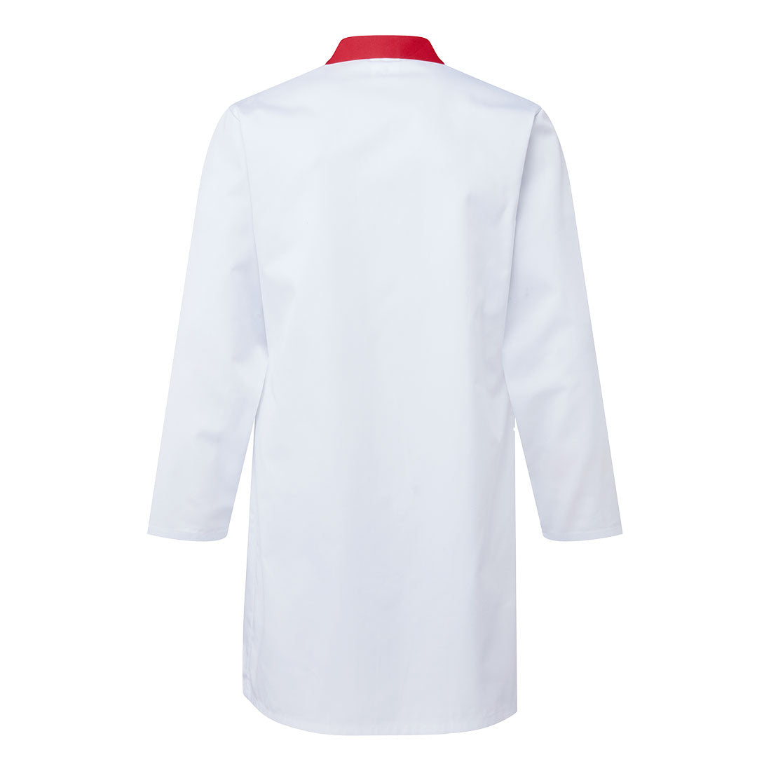 Red Collar Portwest Food Trade Coat with No Internal or External Pockets
