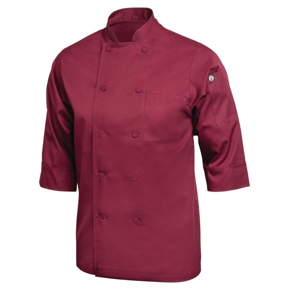 Colour by Chef Works 3/4 Sleeve Jacket - Merlot