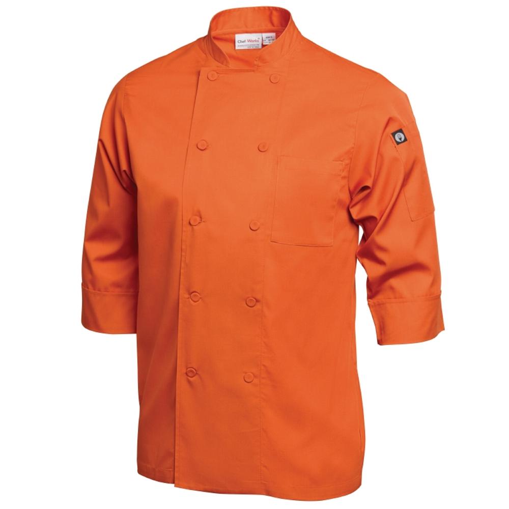 Colour by Chef Works 3/4 Sleeve Jacket - Orange