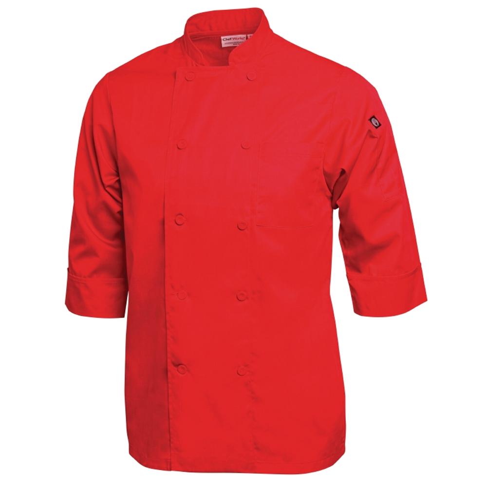 Colour by Chef Works 3/4 Sleeve Jacket - Red