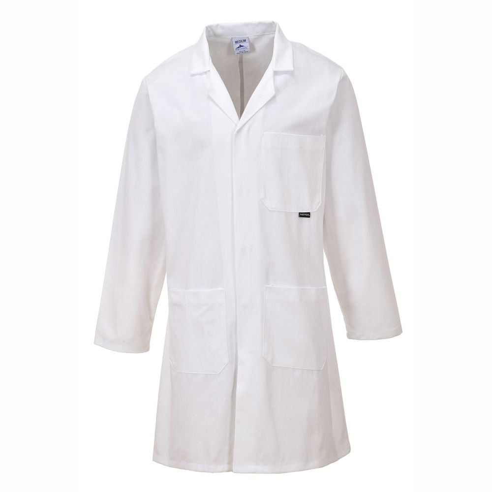 Portwest 100% White Cotton Lab Coat - Men's (Unisex)