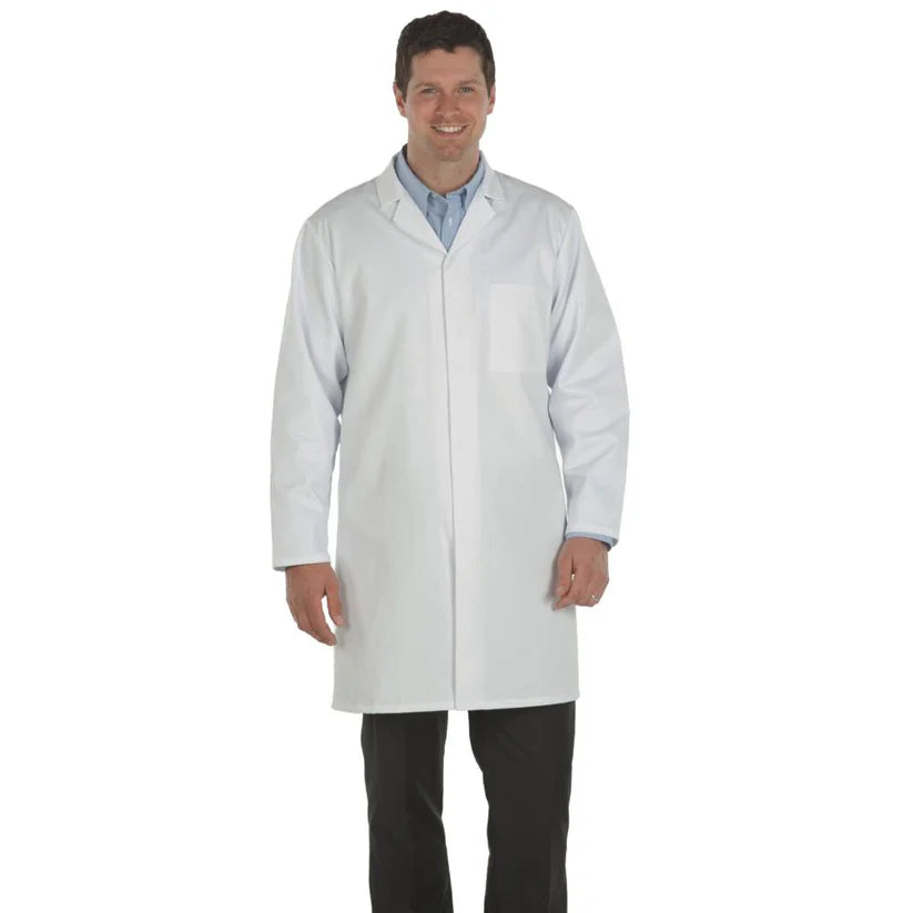 White Men's (Unisex) Food Trade Coat (No External Pockets)