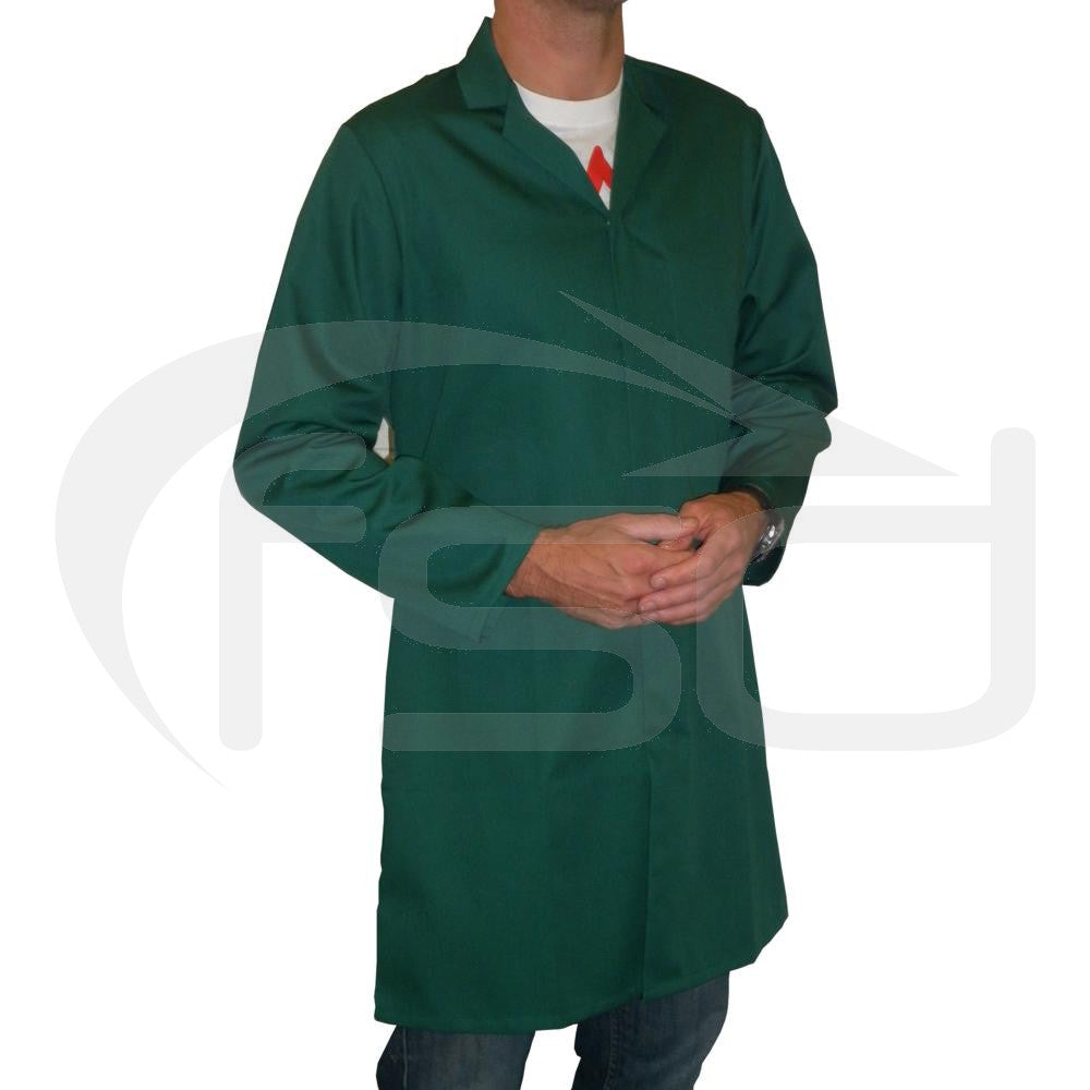 Food Trade Coat with Knitted Cuffs (No External Pockets) - Bottle Green