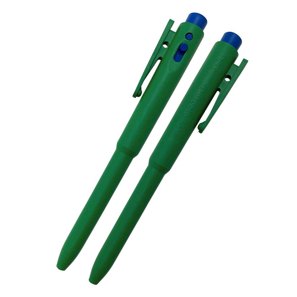 Black Ink Retractable Detecta Pen with Clip in Green