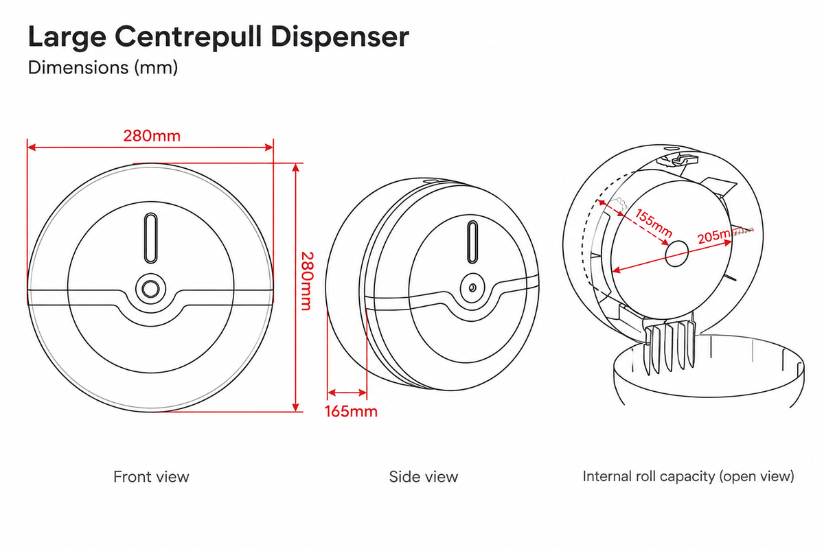 Black Centrepull Paper Dispenser