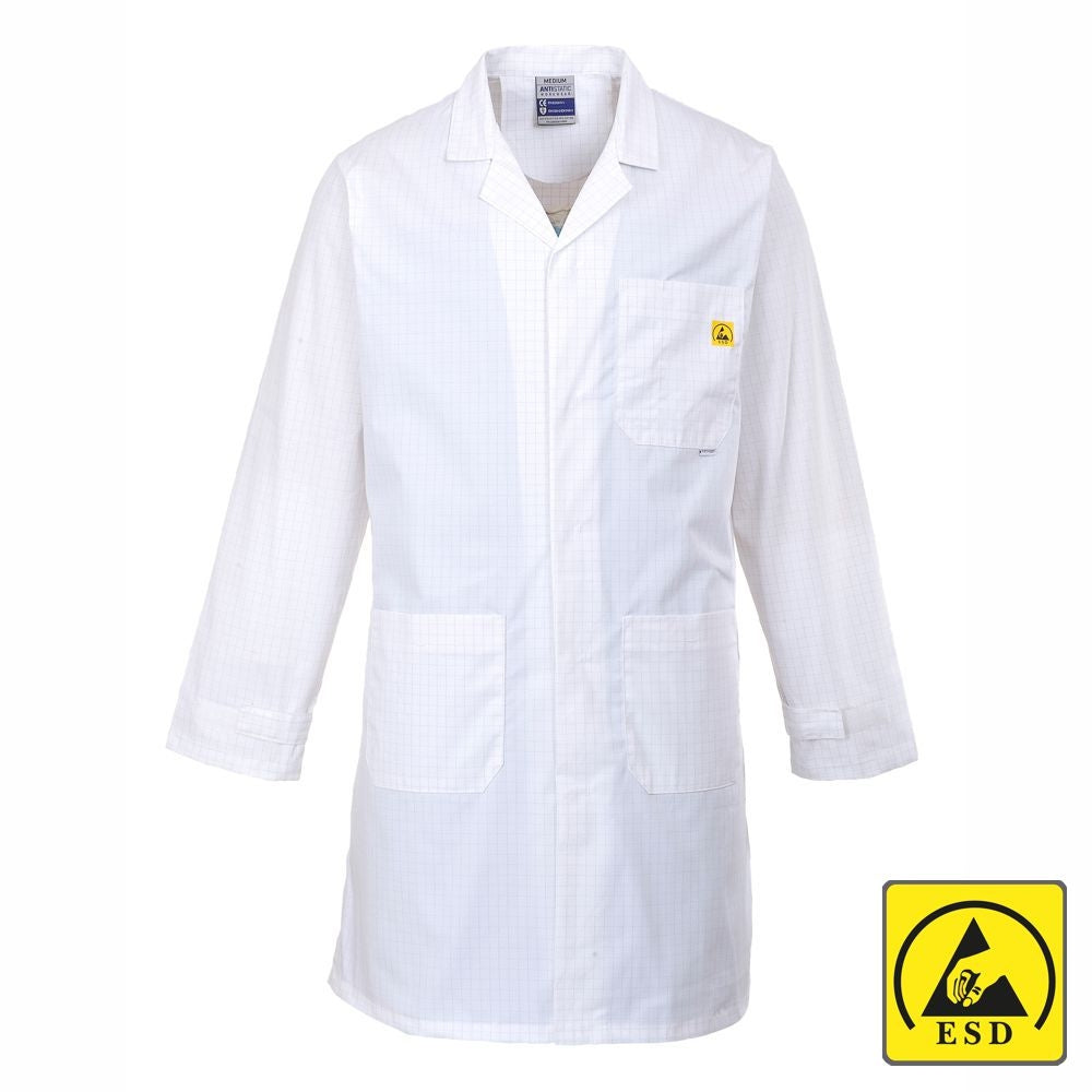 Anti-Static ESD Coat - White