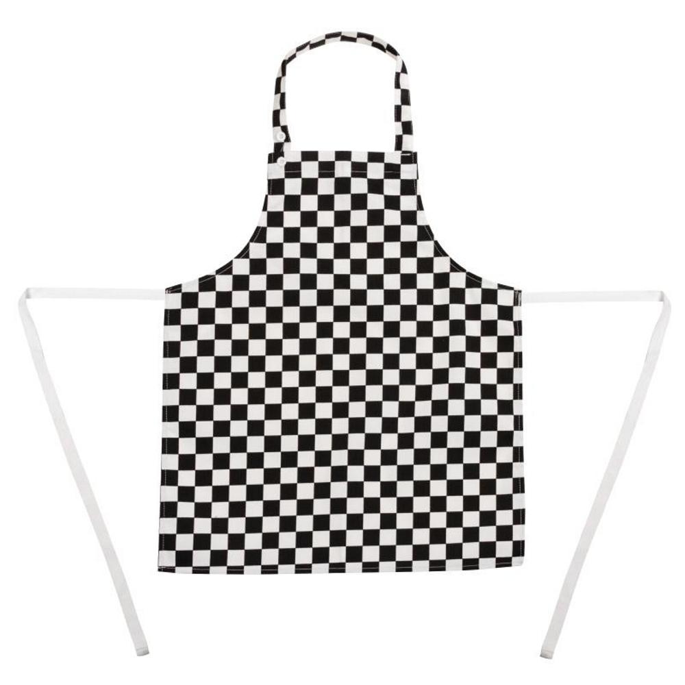 Childrens Bib Apron Big Black and White Check