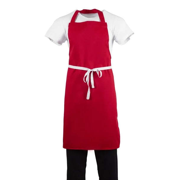 Red Full Length Bib Apron