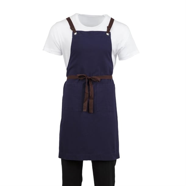Southside Cotton Canvas Bib Apron Navy Blue