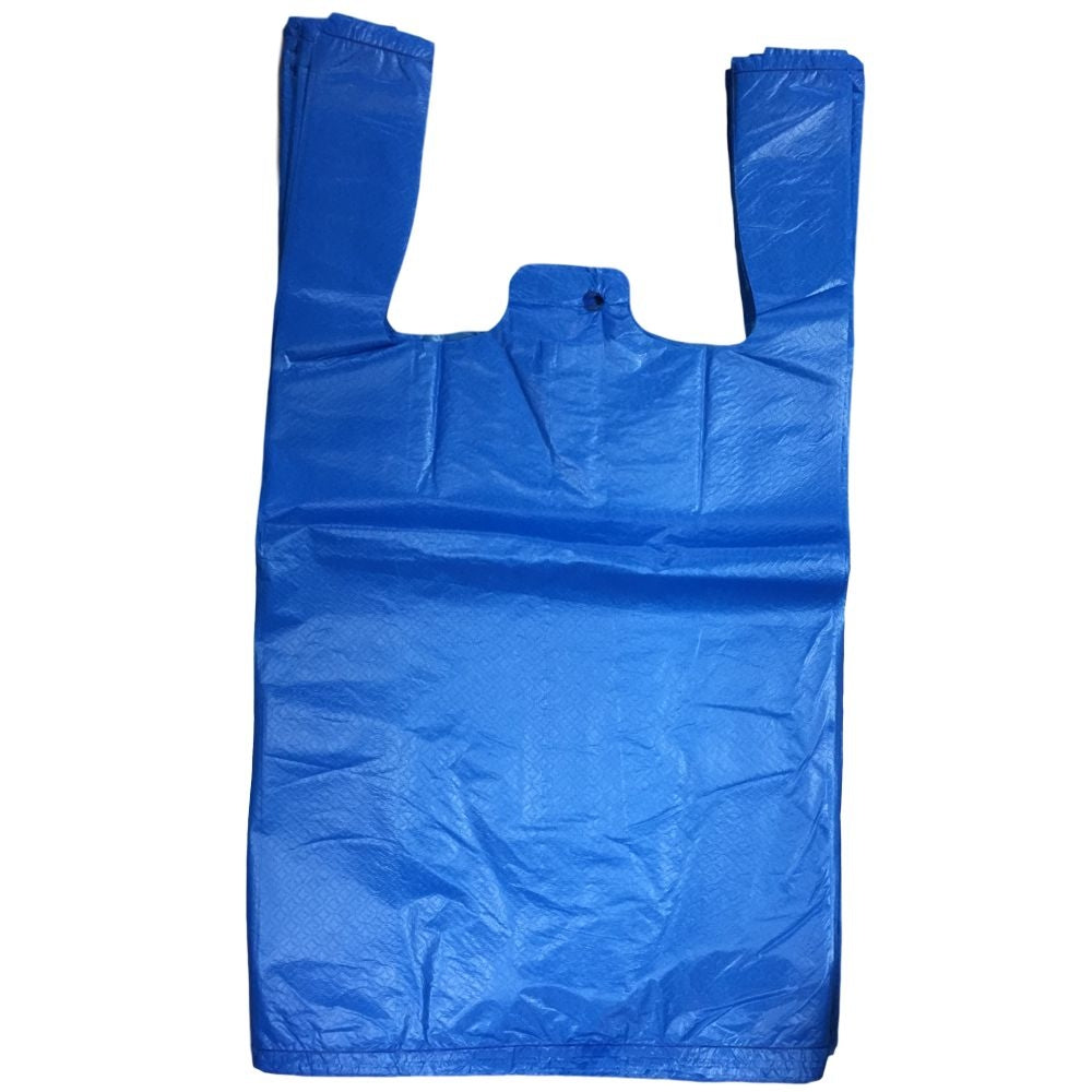 Blue Recycled Vest Carrier Refuse Bags (280 x 410 x 505mm) Pack of 100