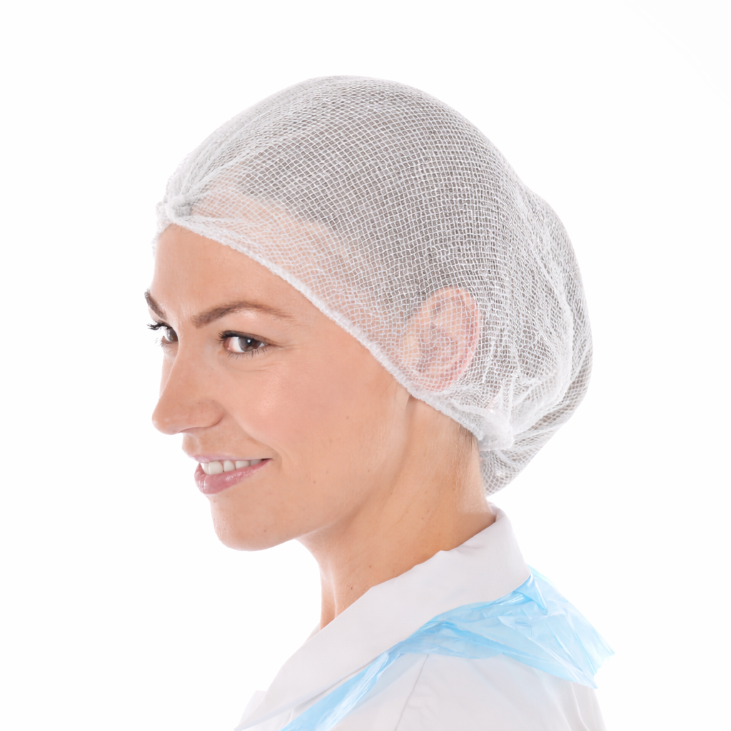 Disposable White Close Mesh Hairnets