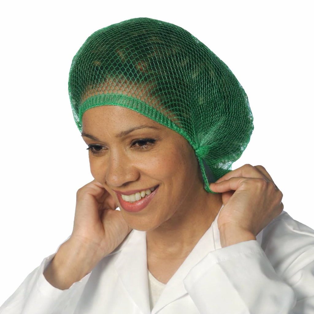Detectable Green Close Mesh Hairnets