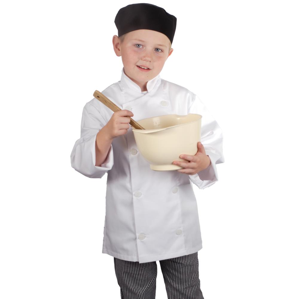Embroidered Kids Chef Jackets - White
