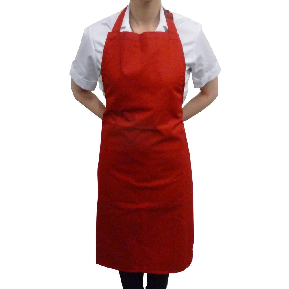 Red Full Length Bib Apron