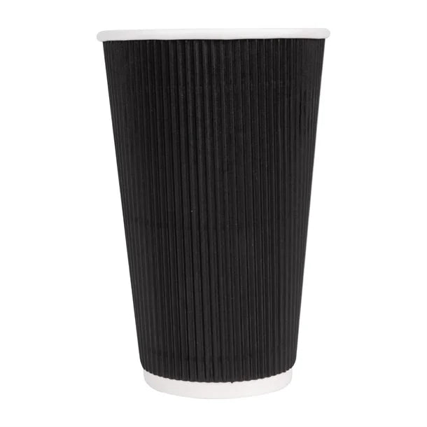 Fiesta Recyclable Ripple Wall Takeaway Coffee Cups Black 455ml