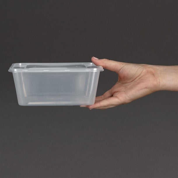 Fiesta Recyclable Plastic Microwavable Containers with Lid (250 Pack)