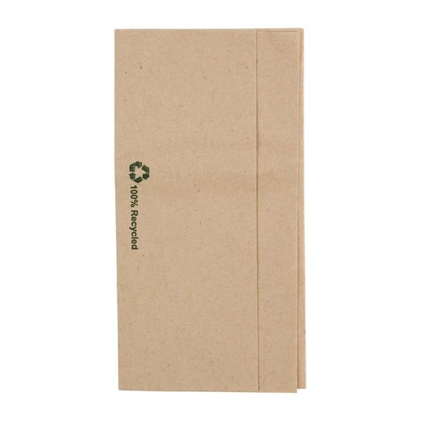 Fiesta Recyclable Recycled Lunch Napkins 32x30cm 1ply Dispenser Fold Kraft (6000 Pack)
