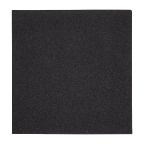 Fiesta Recyclable Cocktail Napkins 24x24cm 2ply 1/4 Fold Black (4000 Pack)