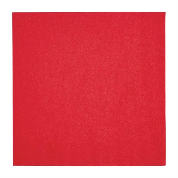 Fiesta Recyclable Lunch Napkins 33x33cm 2ply 1/4 Fold Red (2000 Pack)