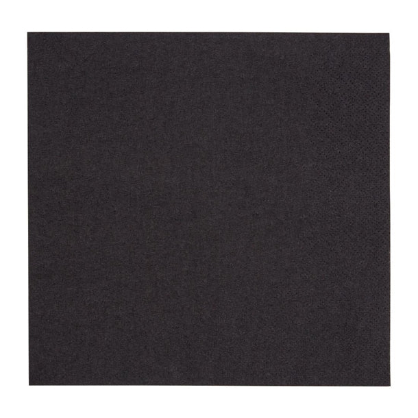 Fiesta Recyclable Lunch Napkins 33x33cm 2ply 1/4 Fold Black (2000 Pack)