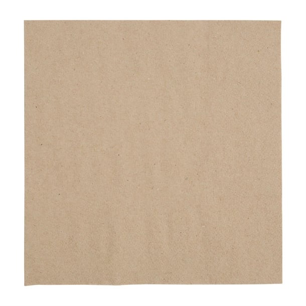 Fiesta Recyclable Recycled Lunch Napkins 33x33cm 2ply 1/4 Fold Kraft (2000 Pack)