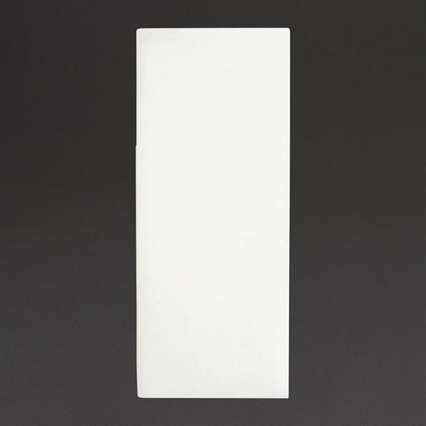 Fiesta Recyclable Premium Tablin Dinner Napkin White 48x40cm Airlaid Pocket Fold (400 Pack)