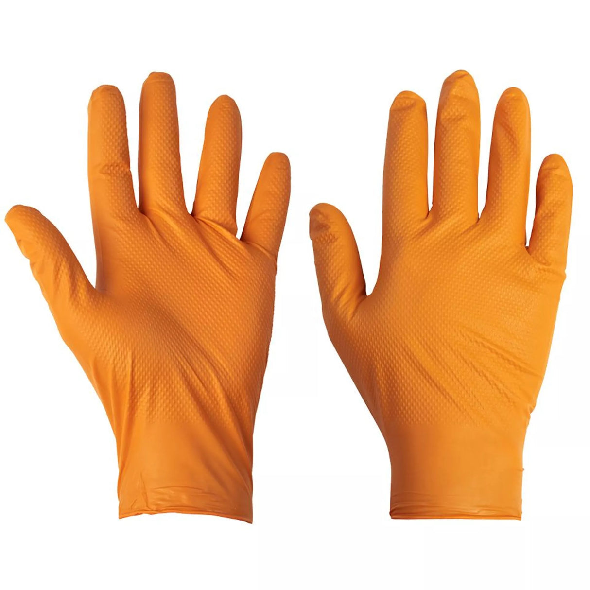 Box x100 Supertouch Orange Disposable Nitrile Diamond Grip Gloves
