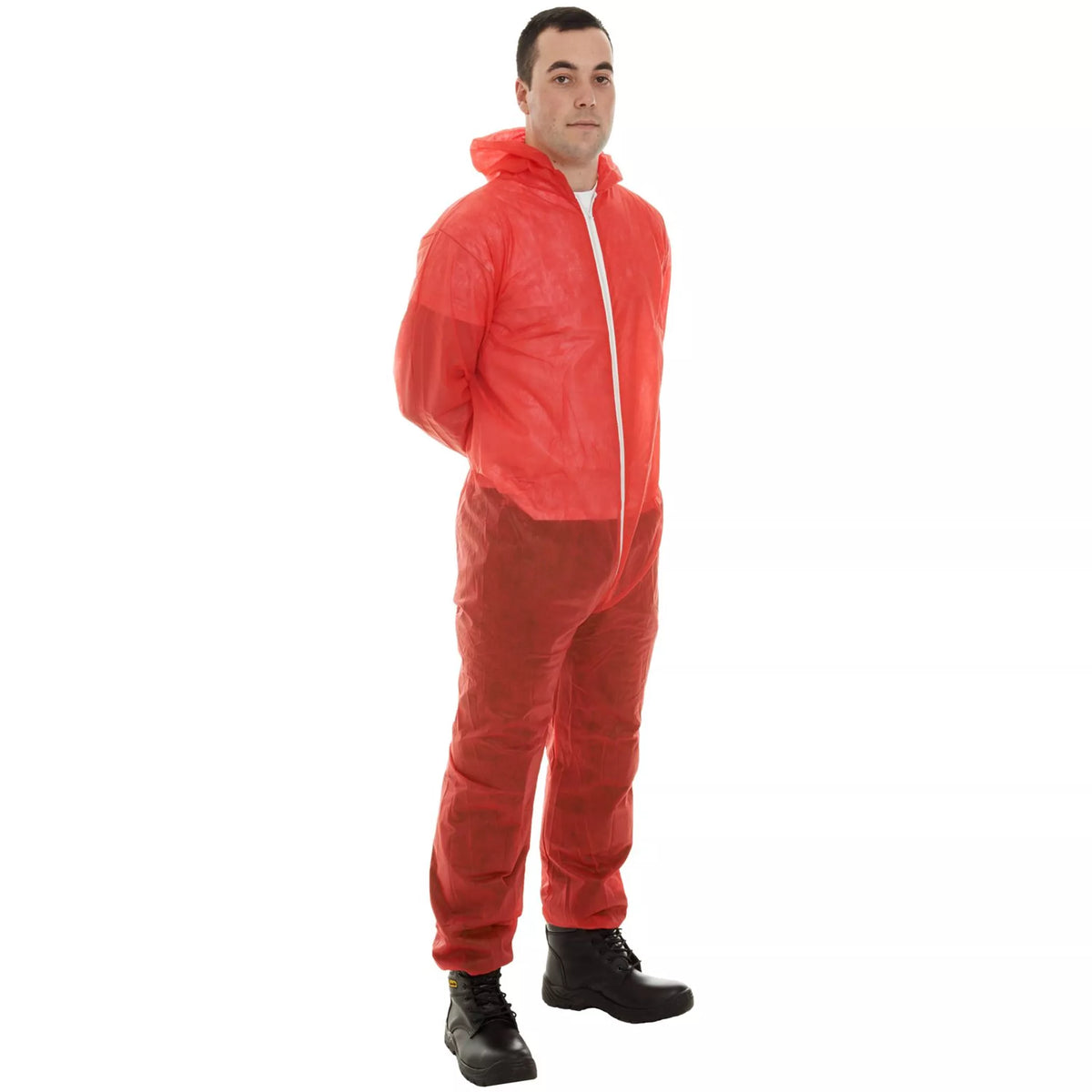 Disposable Supertouch PP Non-Woven Red Coverall | Case of 50