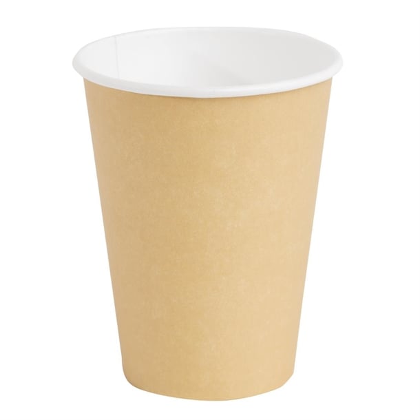 Fiesta Recyclable Coffee Cups Single Wall Kraft 340ml/12oz (1000 Pack)