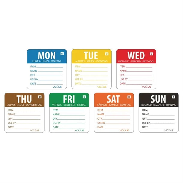 Hygiplas Dissolvable Labels Week Set (1750 Pack)