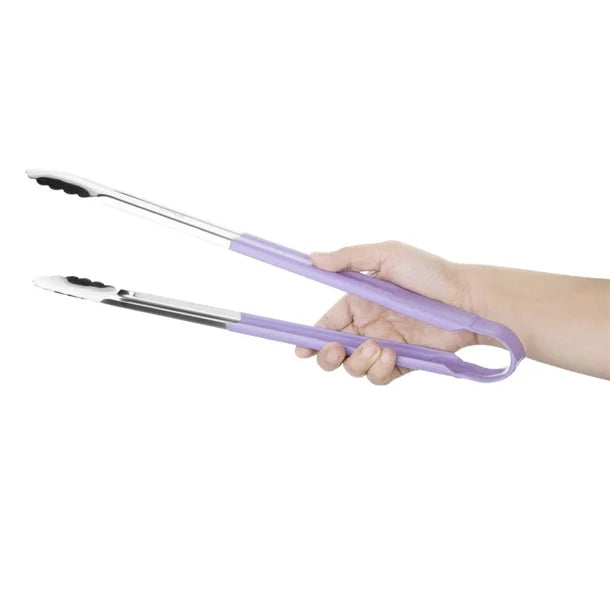 Hygiplas Purple Colour Coded Serving Tongs 405mm
