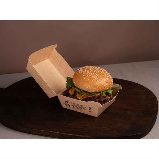 Notpla 5" Clamshell Burger Boxes - Kraft (200 Pack) - image 4