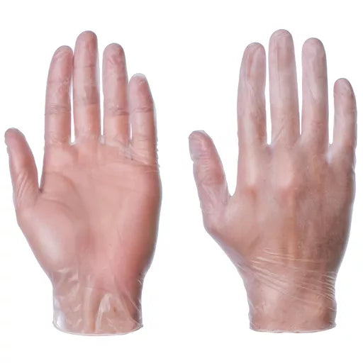 Box of x100 Supertouch Powderfree Clear Vinyl Gloves