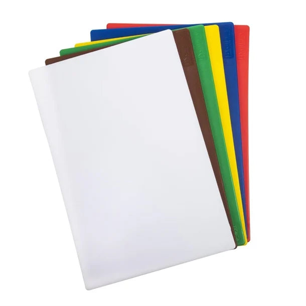 Hygiplas Low Density 6-Piece Chopping Board Set with Rack 450x300x10mm