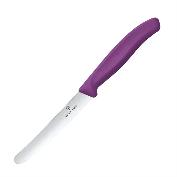 Victorinox Swiss Classic Tomato & Table Knife Wavy Purple 11cm Pack of 2