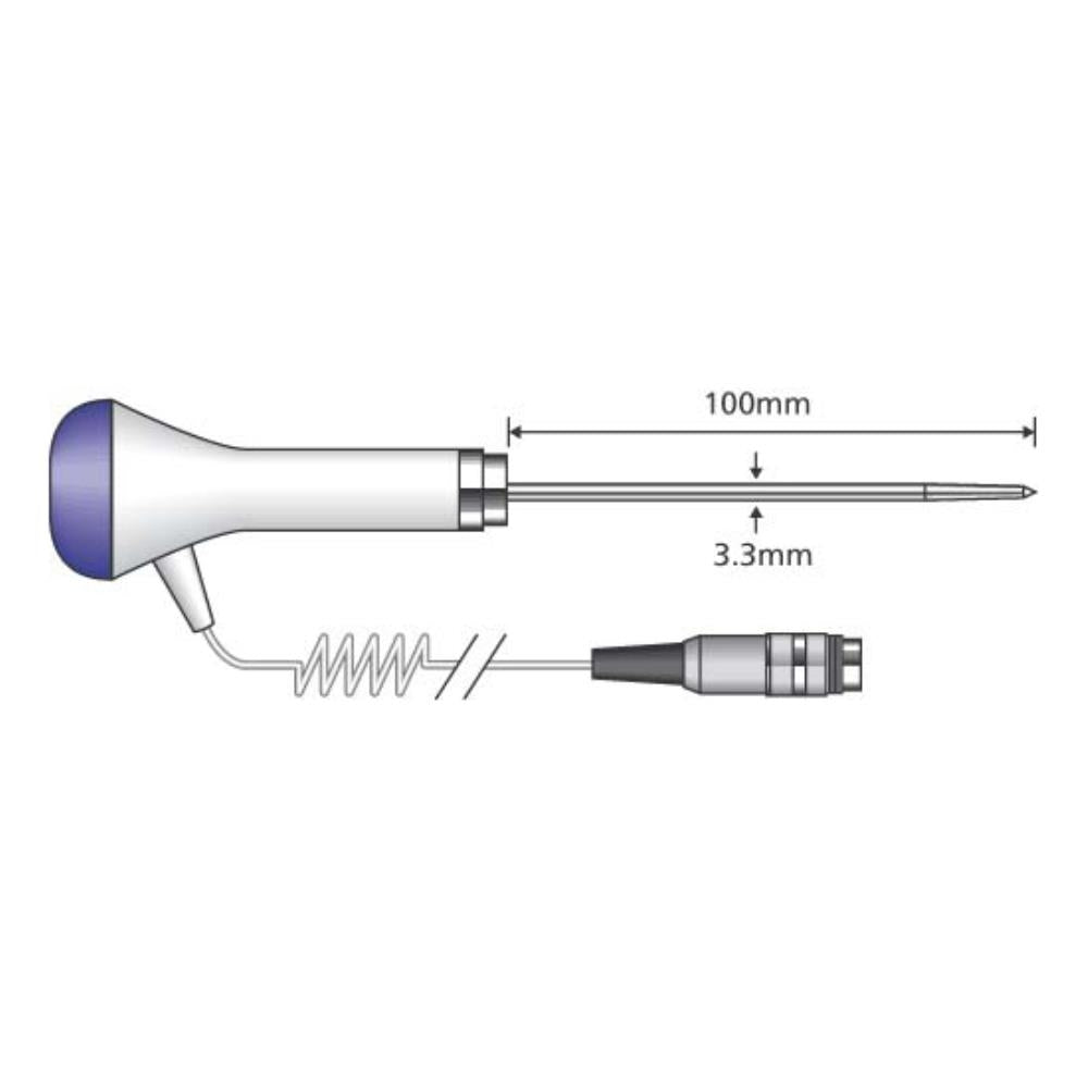 Comark Food Penetration Probe (Thermistor/Blue/Curly) (PX25L/C)