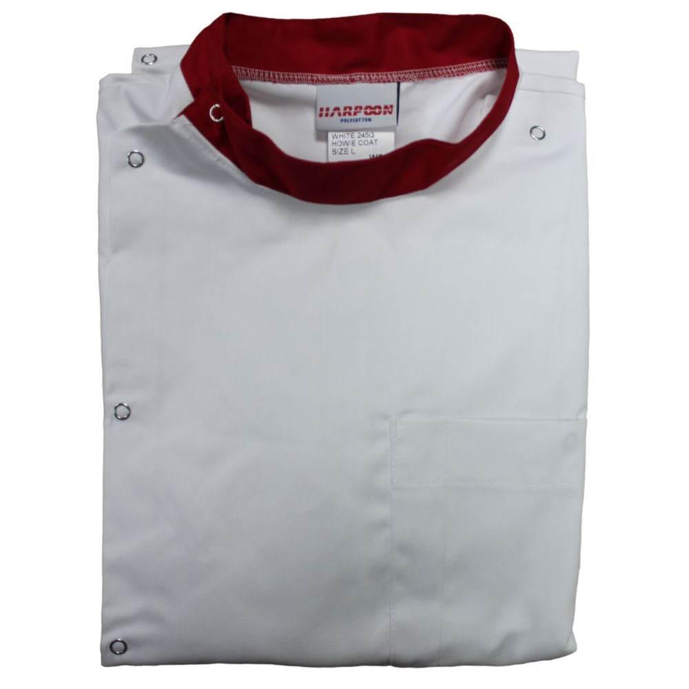 Embroidered White Howie Lab Coats with Coloured Collar