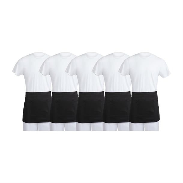 Whites Waist Aprons Black (5 Pack)
