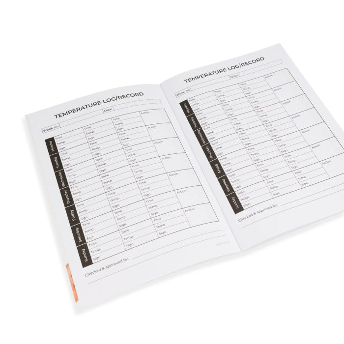 ETI A5 Temperature Log Book – 6 Months of Food Temperature Records