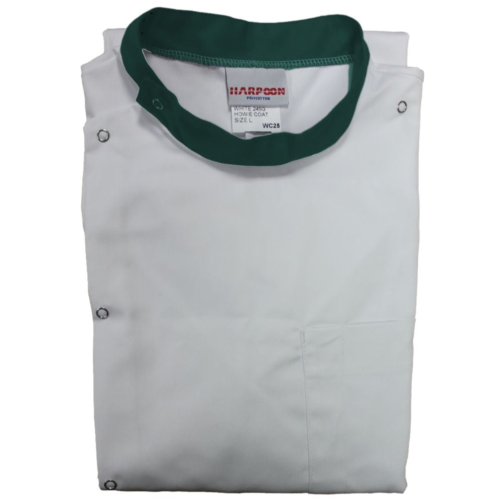 Embroidered White Howie Lab Coats with Coloured Collar