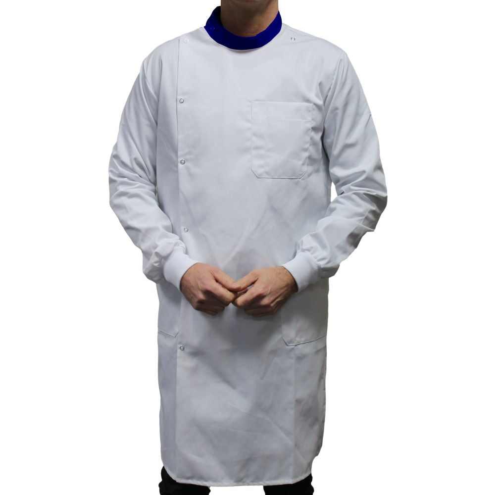 Embroidered White Howie Lab Coats with Coloured Collar