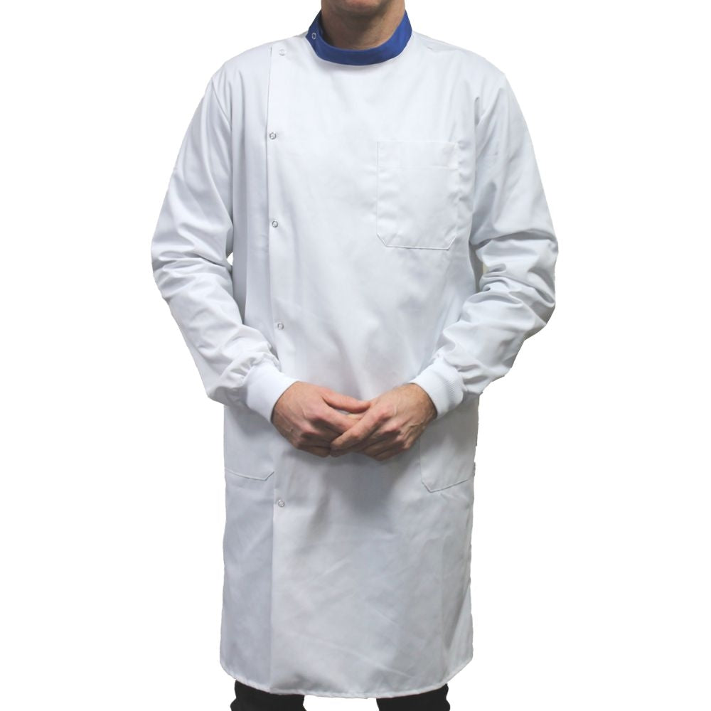 Embroidered White Howie Lab Coats with Coloured Collar