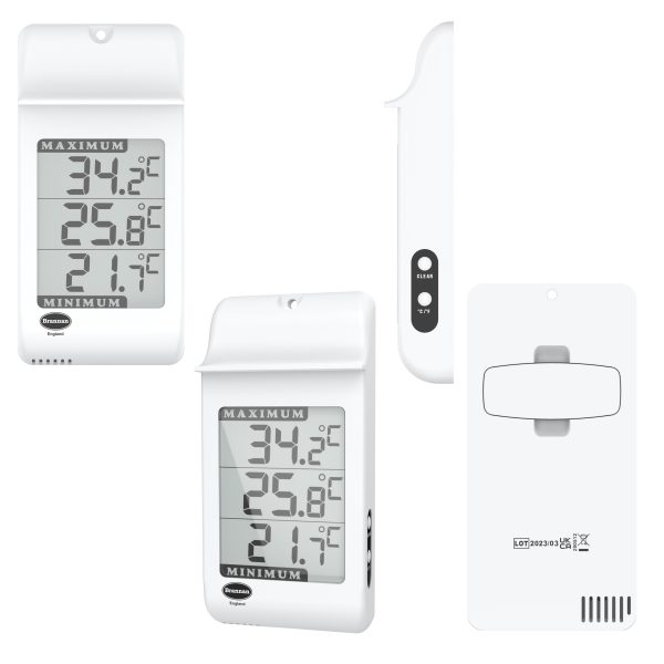 Brannan White Digital Max / Min Greenhouse Thermometer