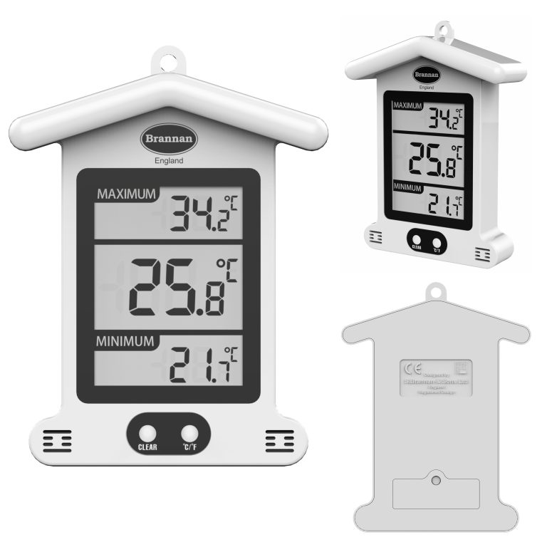 Brannan Weatherproof Digital Max Min Thermometer in White